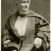 Adelia Field Johnson in her Academic Gown